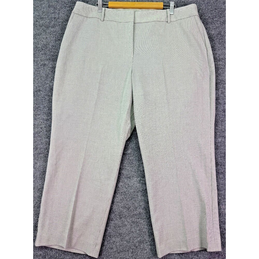 Talbots Newport Pant Curvy 20W Gray Black Pinstripe Stretch Ankle Career Work